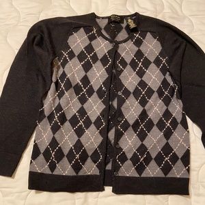 Dana Buchman merino wool short sleeve sweater and button down cardigan